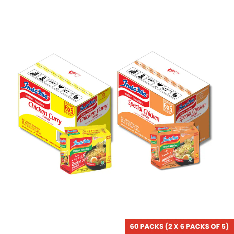 Indomie Chicken Curry 30 + Special Chicken 30 1 count*60 pack