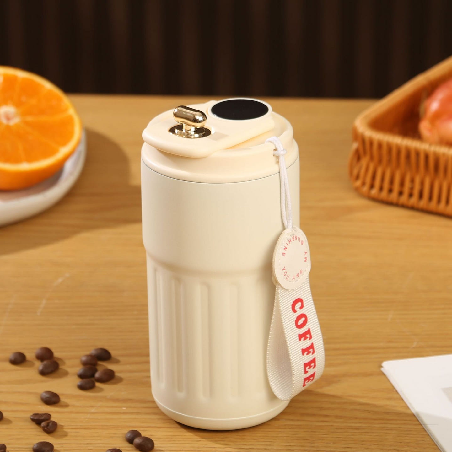 Smart temperature display 316 stainless steel thermos coffee cup 1 each