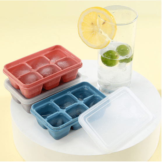 Ice Cube Trays for Freezer Mini Ice 6 Cube Trays，4 Pack 5 lb