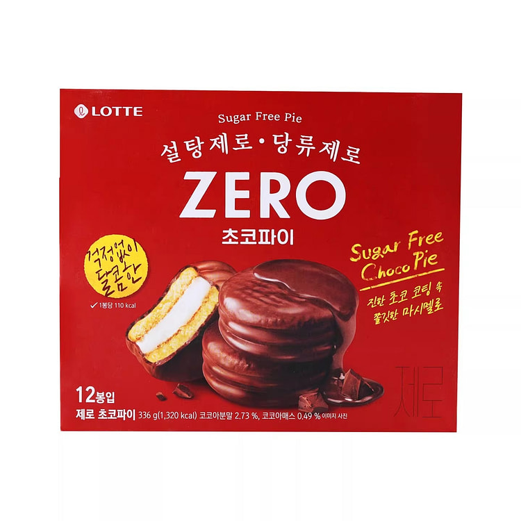 乐天韩国进口ZERO零糖巧克力派 336 克
