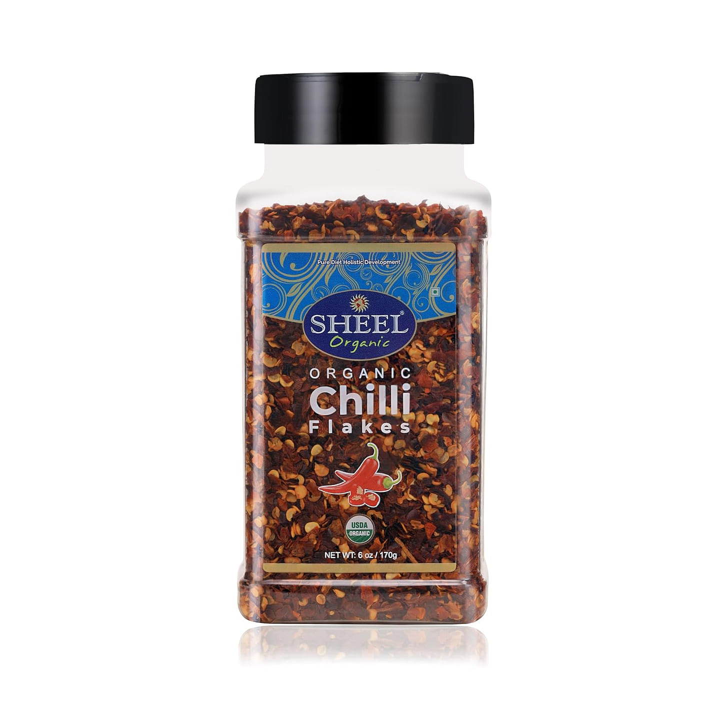 Sheel Organic Chilli Flakes 6 oz/170g, Gluten Free 1 each