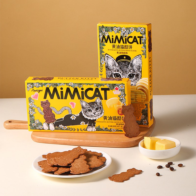 黄油咖啡猫酪饼80g薄脆饼干休闲小吃零食品正品 80 克