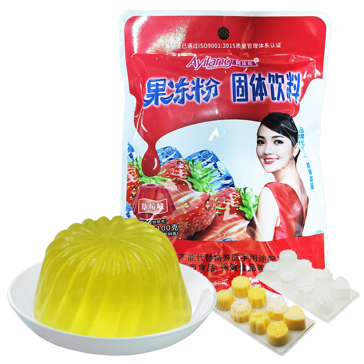 (Pack of 6) Crystal Konnyaku Jelly Powder 100g with Fruit Flavour 600 g