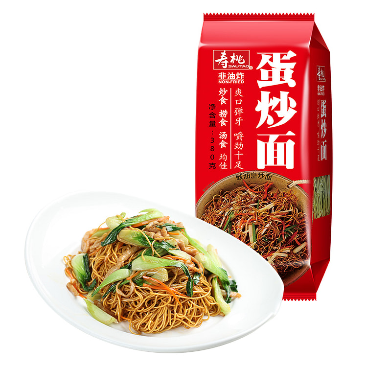 寿桃 蛋炒面即食面宵夜港式手工面380g*1袋装
