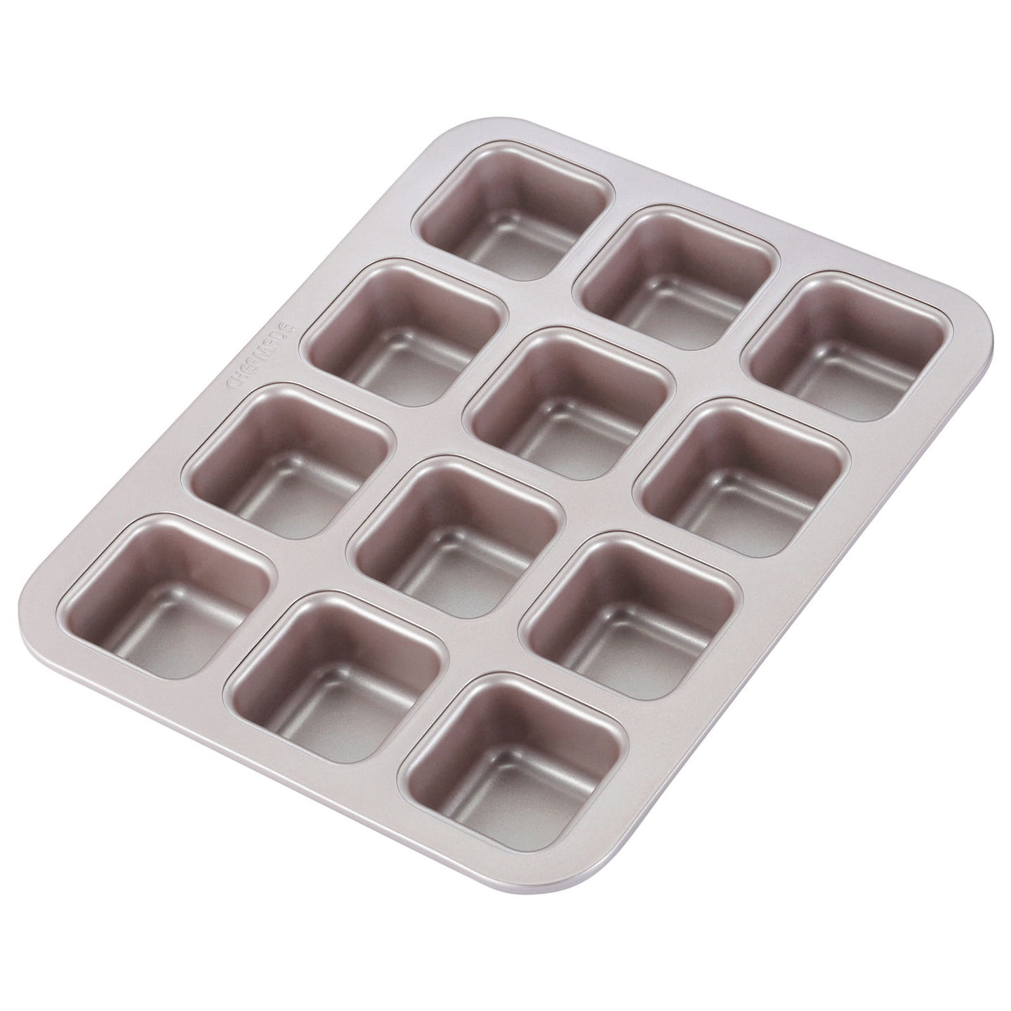 CHEFMADE Brownie Cake Pan,12-Cavity Non-Stick Square Muffin Pan Blondie Bakeware 1 each