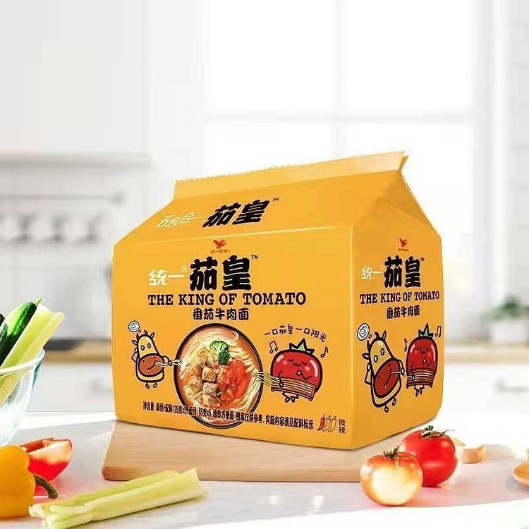 统一茄皇新疆番茄牛肉面126g*5