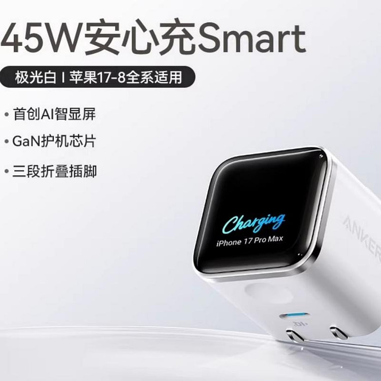 Anker安克 45W安心充Smart快充 充电头 1 份