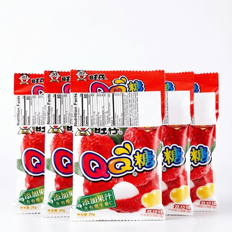 Want Want QQ Candy Litchi Flavor 20g*5pcs 1 each