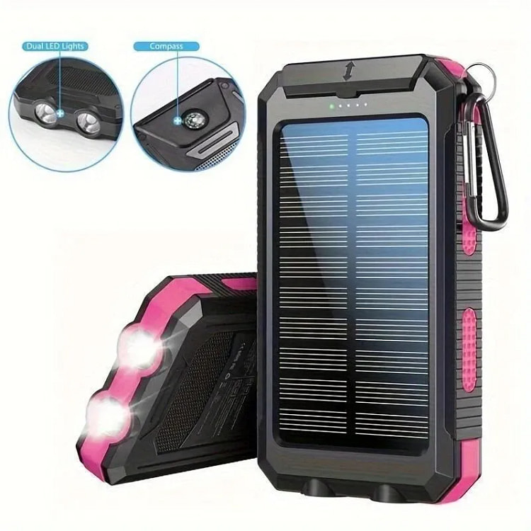 500000mAh 太阳能移动电源便携式充电器（带 1 包