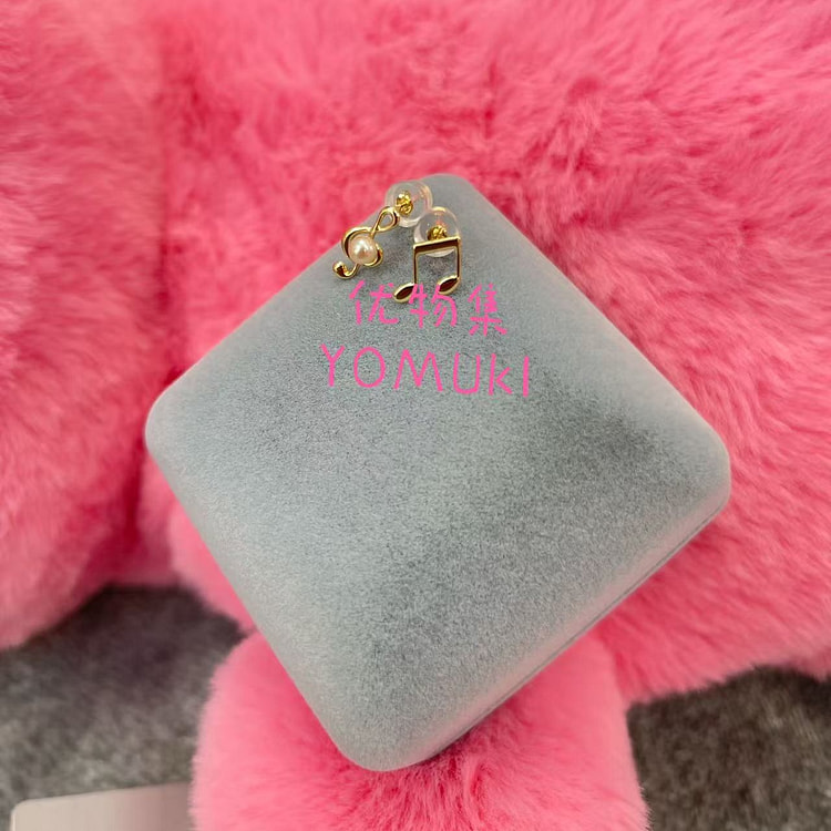 Japanese Asymmetrical Notes K18 Earrings