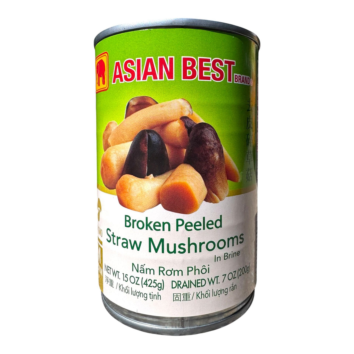 [Asian Best]Broken Peeled Straw Mushrooms in Brine 1 can