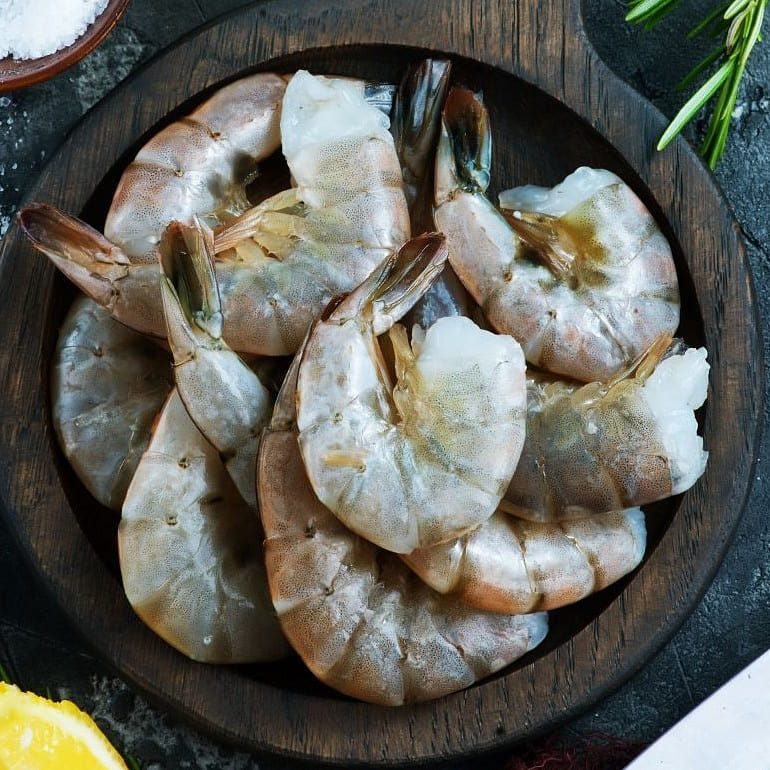 25 Pounds of Fresh Harvested Large Sun Shrimp Tails – 50 trays/bags 25 lb