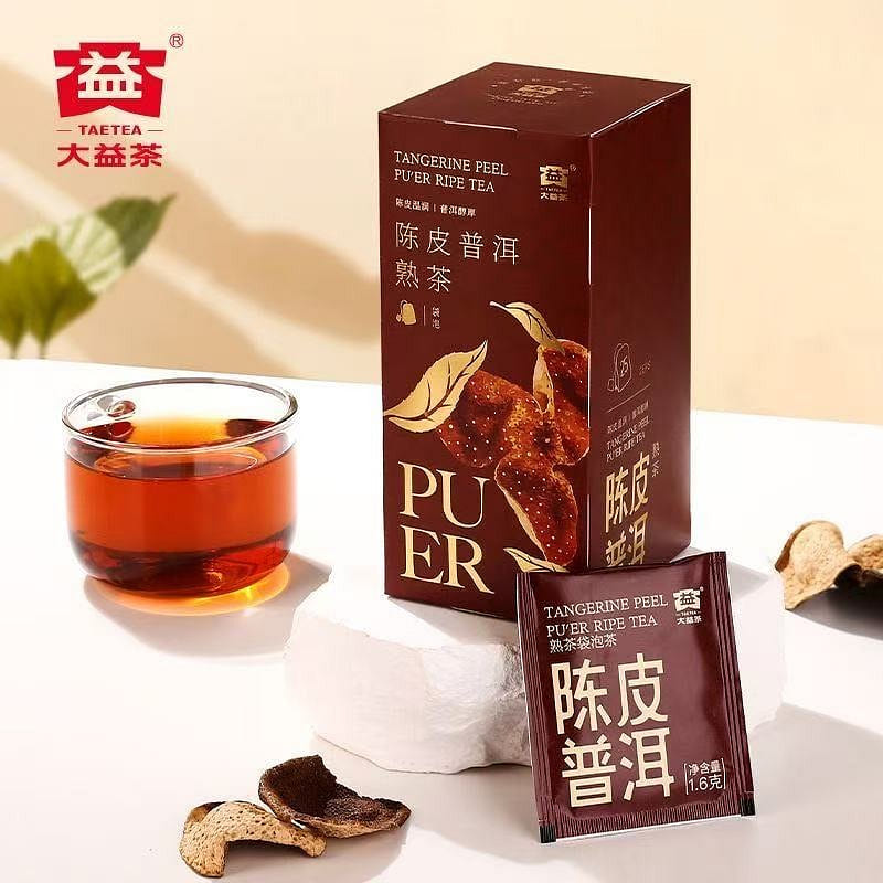 Dayi Tangerine Peel Ripe Pu’er Tea Bags, 1 Box 40 g