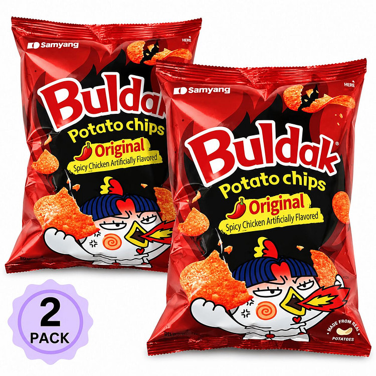 Samyang Buldak Spicy Chicken Potato Chips Pack 2 120 g