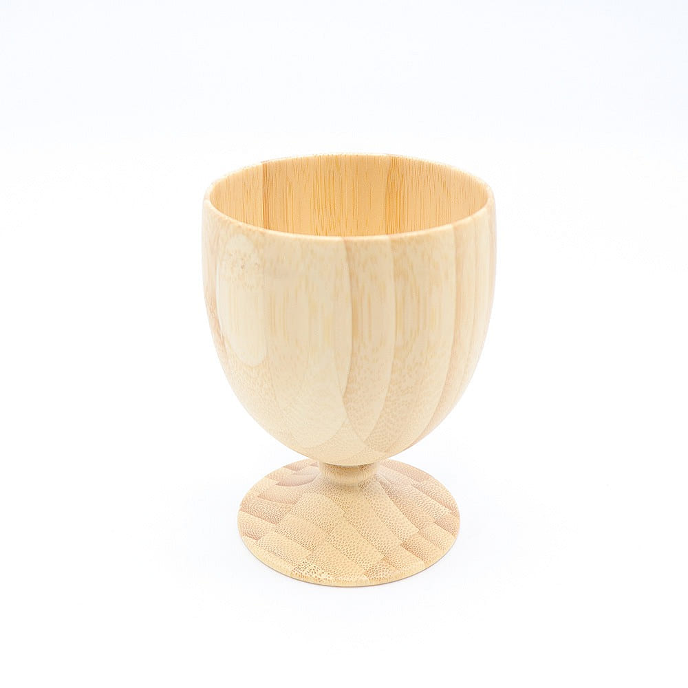 RIVERET Goblet Glass (White) -dishwasher-safe bamboo cup made in Japan 1 each