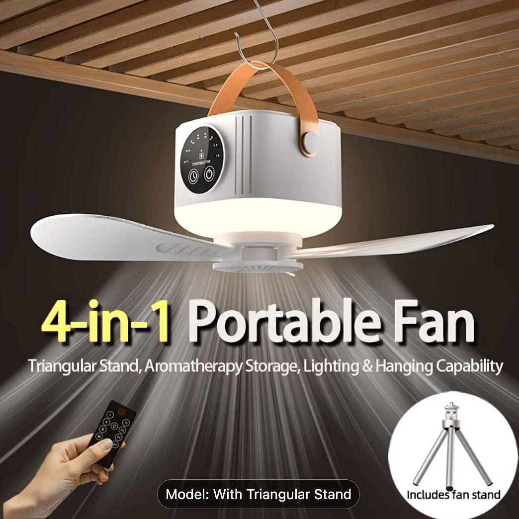 Portable Tent Fan with Triangular Stand & Remote 1 box