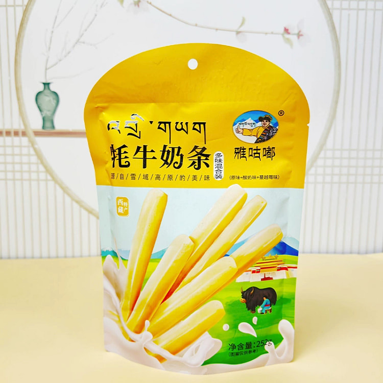 雅咕嘟牦牛奶条高原奶酪小奶条儿童零食小吃252g*1袋