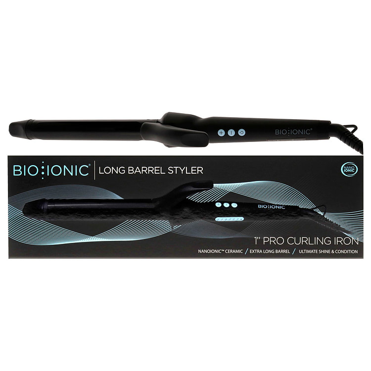 여성용 Bio Ionic 롱 배럴 스타일러 - 블랙 - 1인치 컬링 아이언