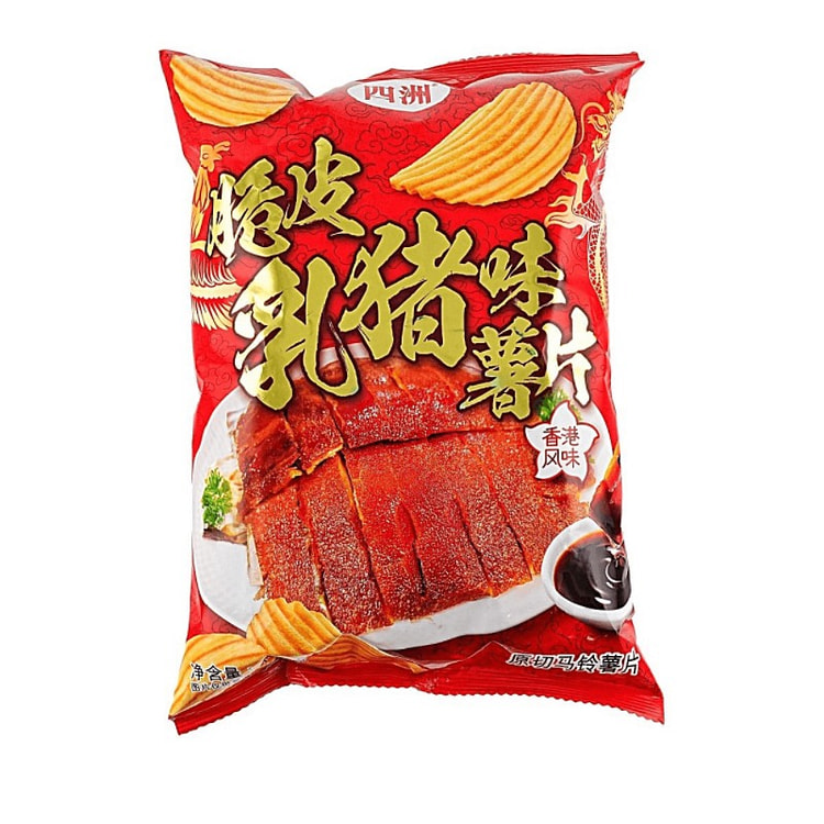 Four Seas Crispy Roast Pork Flavor Potato Chips, 100 g