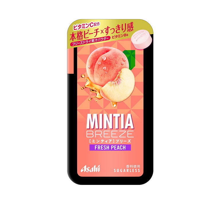 日本 ASAHI Mintia 无糖薄荷糖 桃子味 30大粒/
