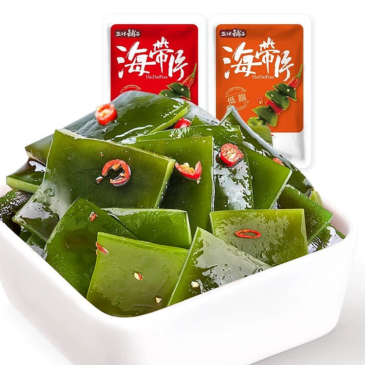 盐津铺子 海带片 麻辣味 20包 小零食  开袋即食
