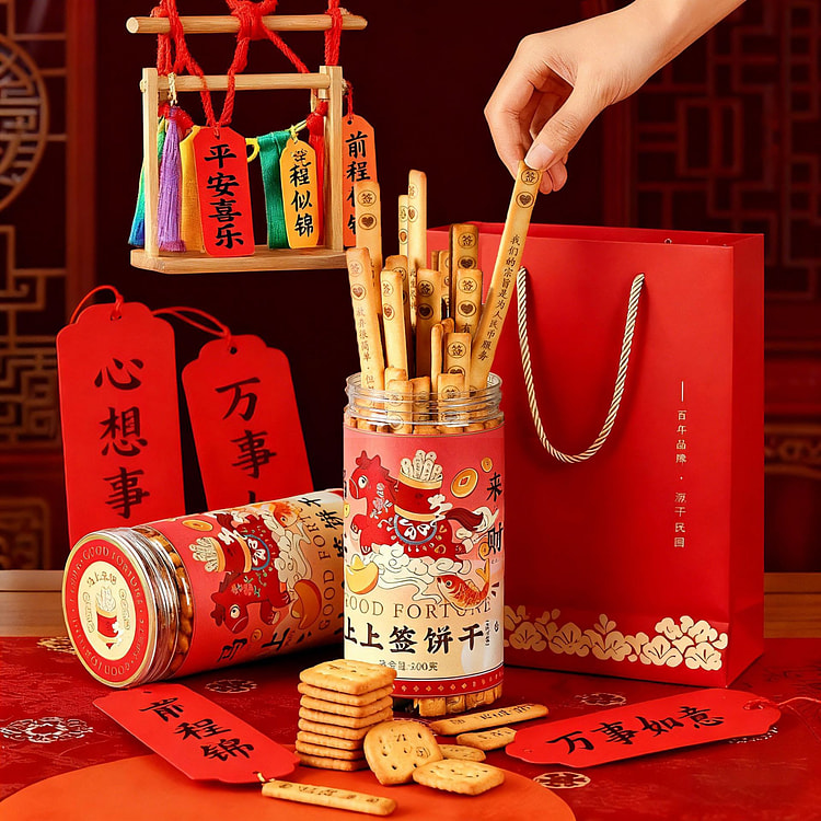 悠享时&马年好运上上签饼干 新年创意抽签特色饼干 400 克