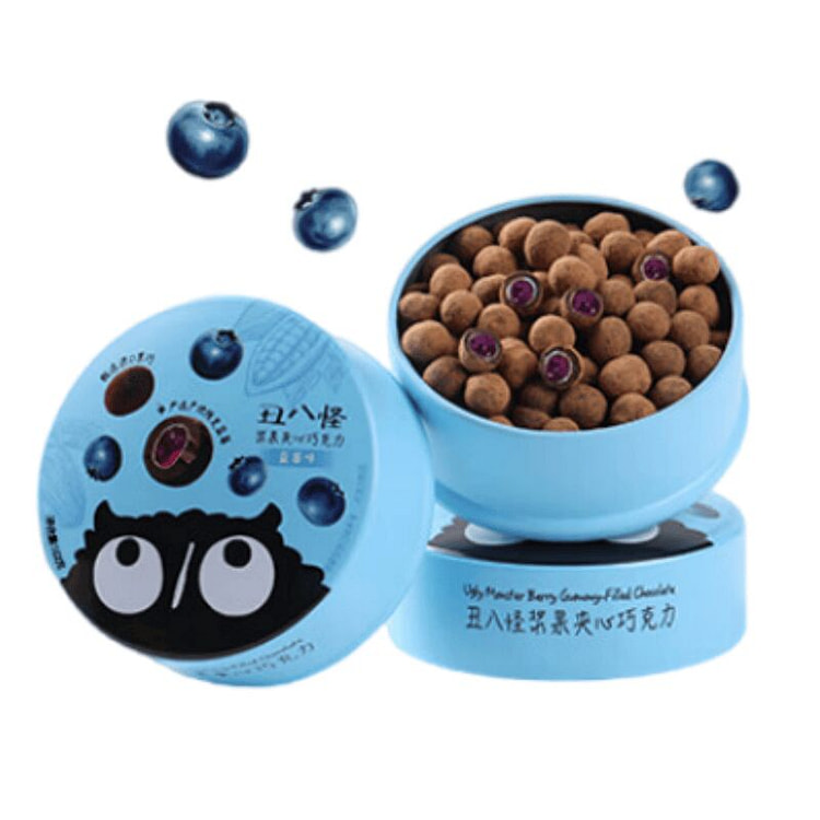 丑八怪 蓝莓浆果夹心巧克力豆 纯可可脂 休闲零食 152 克