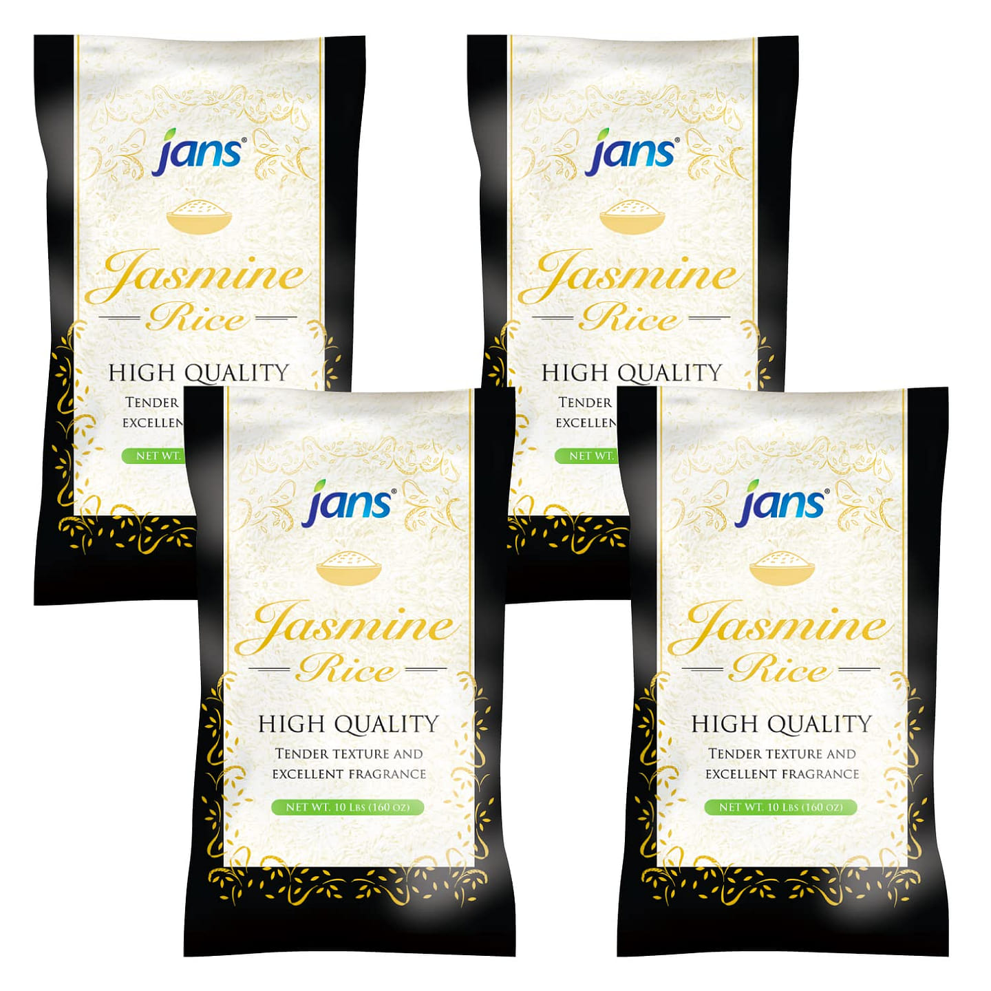 Jans – Jasmine Rice, 160 oz, Pack of 4 160 oz*4 pack