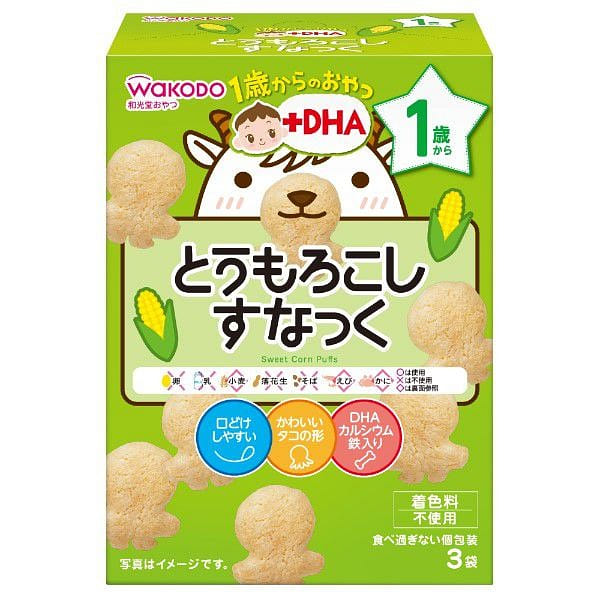 和光堂 婴幼儿玉米球米饼磨牙饼干3袋入 12个月+ 1 份