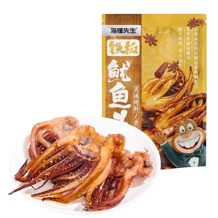 海狸先生铁板鱿鱼头烤鱿鱼须零食烧烤味100g*1袋 100 克
