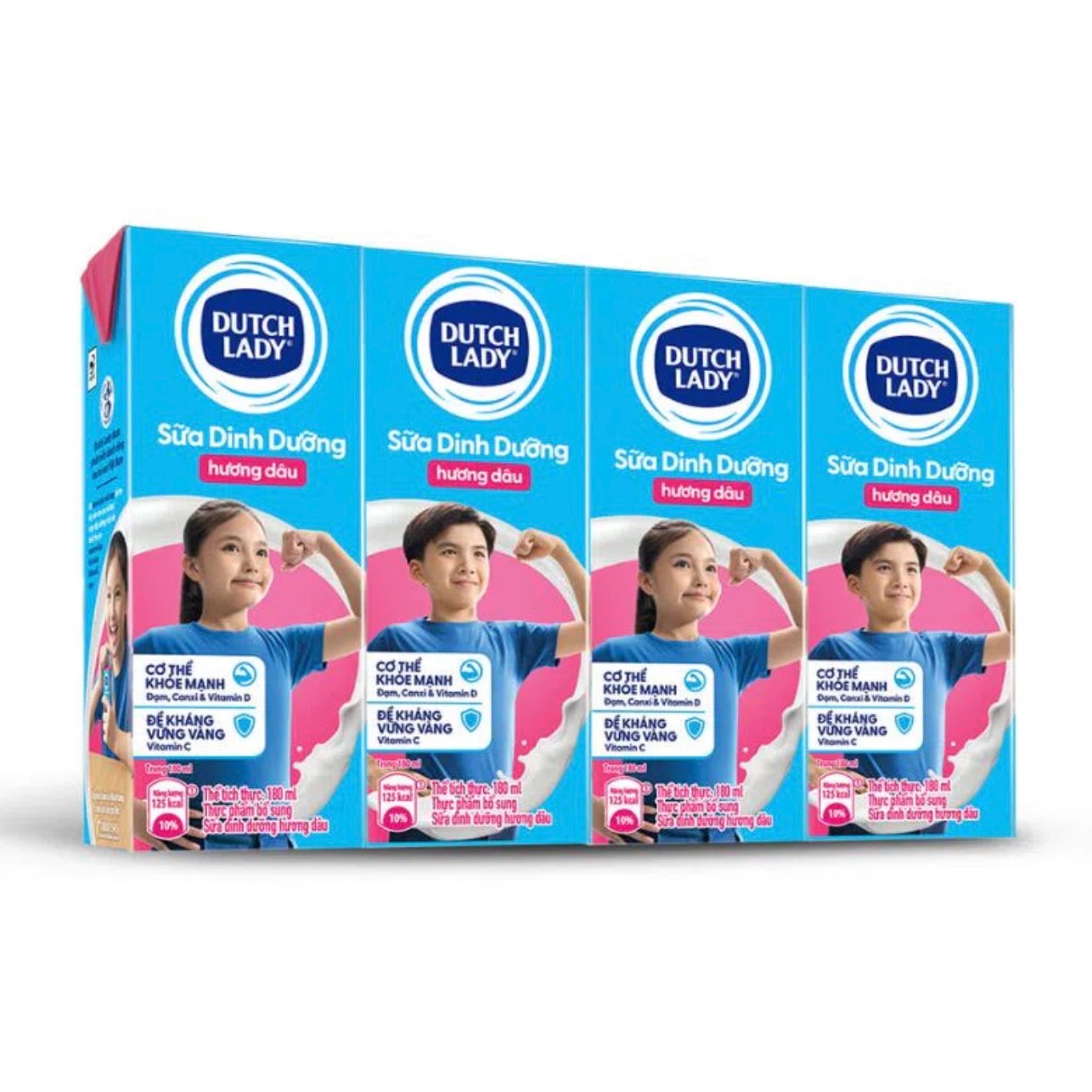 Get Dutch Lady Strawberry Milk 180ml x 4 CT Delivered | Weee