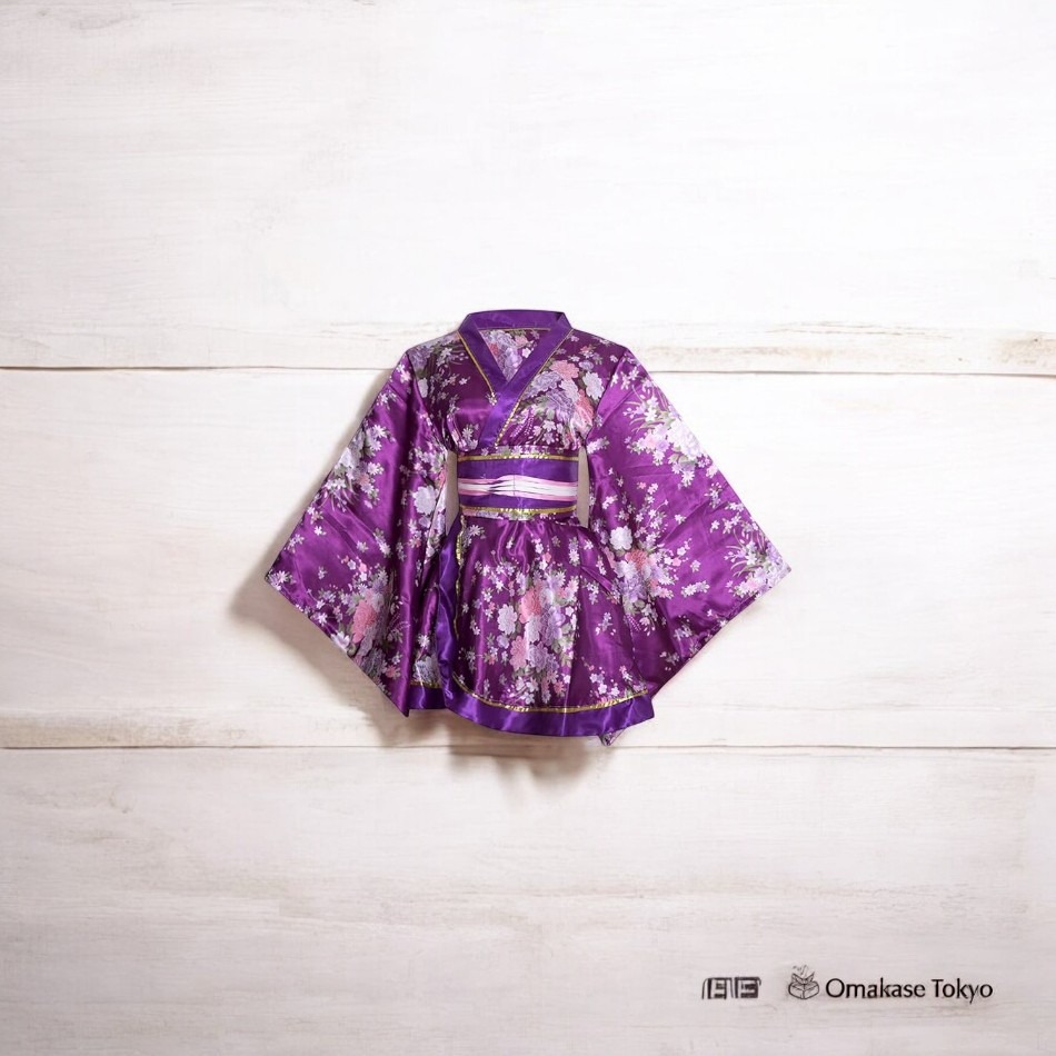 Japanese Style Mini Yukata Lingerie-Purple 180 g