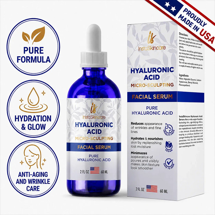 Hyaluronic Acid Anti-aging Serum for Face - 100% P 1 box