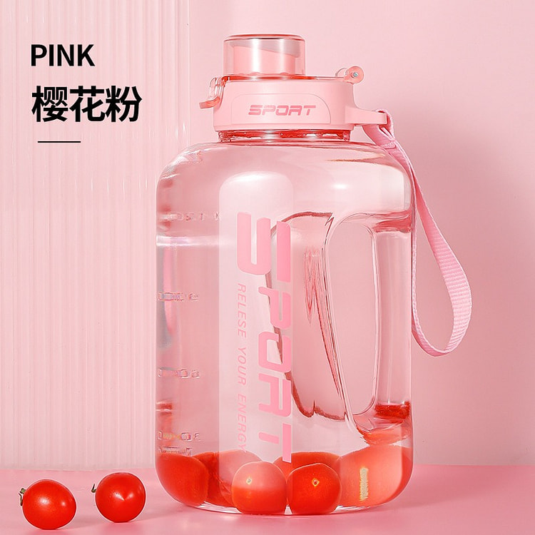 中国 YM雨盟 运动吨吨桶 网红大肚杯 1.7L #樱花粉