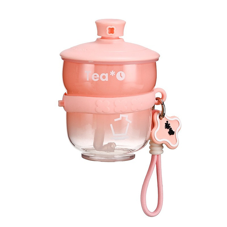 Mini Plastic Dwen Water Cup 450ml Portable - Pink 1 count