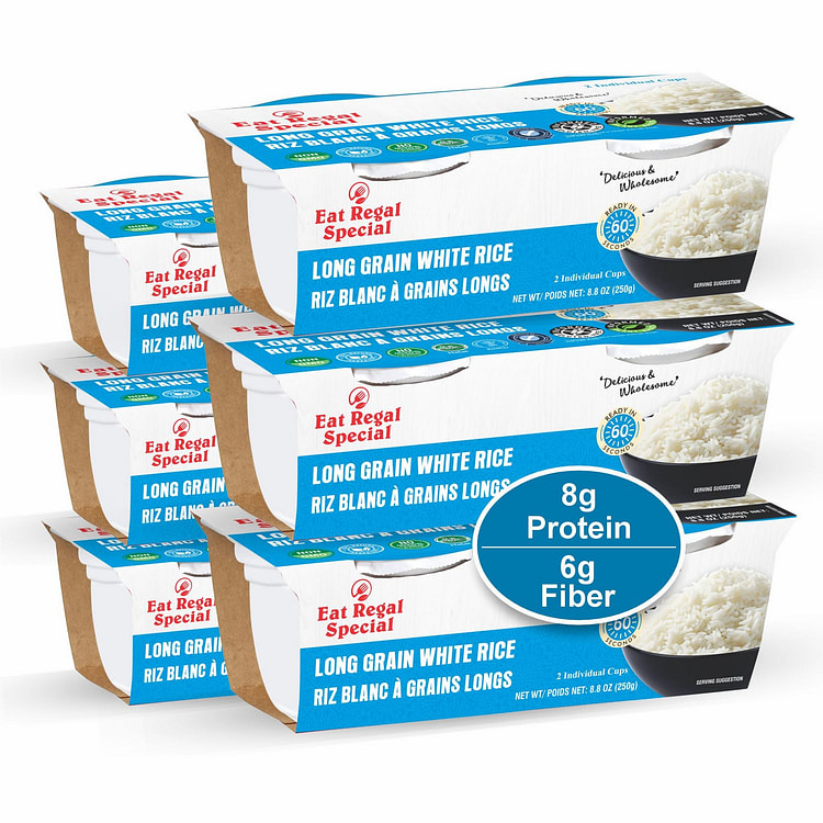 Eat Regal Long Grain White Rice Cups Pack of 6 8.8 oz