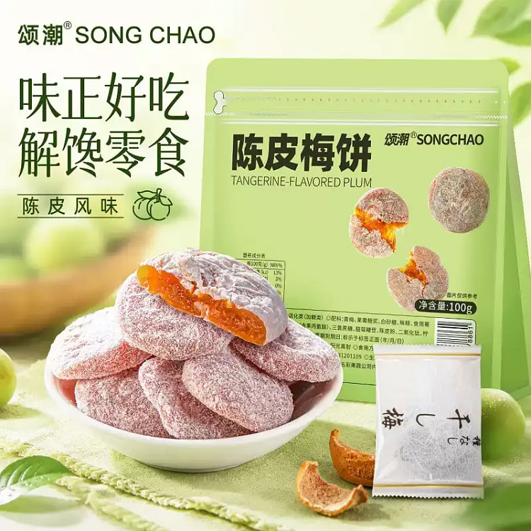 颂潮陈皮梅饼酸甜果肉 100g*1 袋 100 克