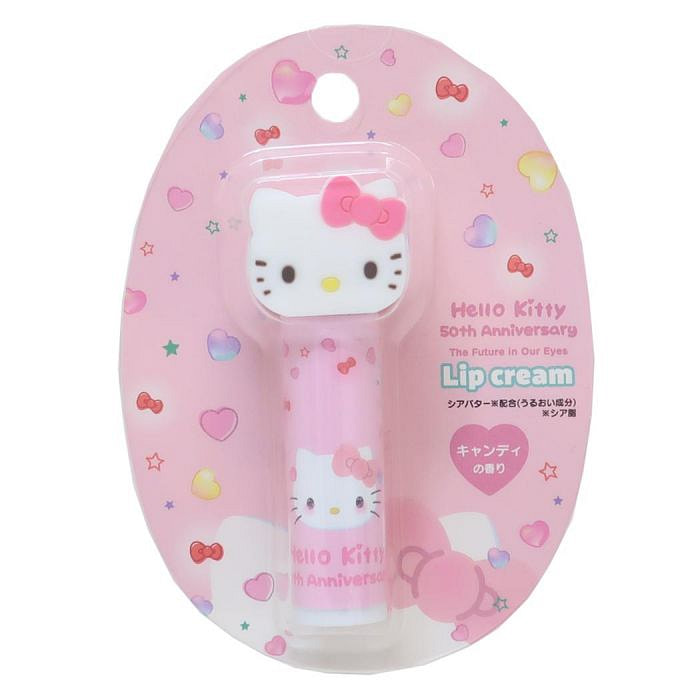 [50周年·The Future in Our Eyes]Japan Sanrio Hello Kitty 卡通造型保湿润唇膏（糖果香味） 1支