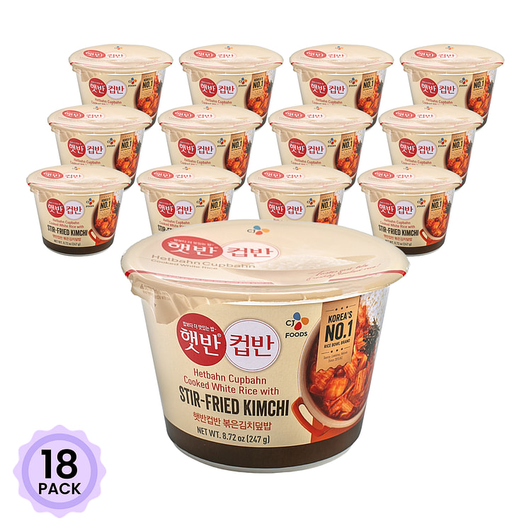 CJ Foods Cooked White Rice with Stir-Fried Kimchi 247 g*18 pack