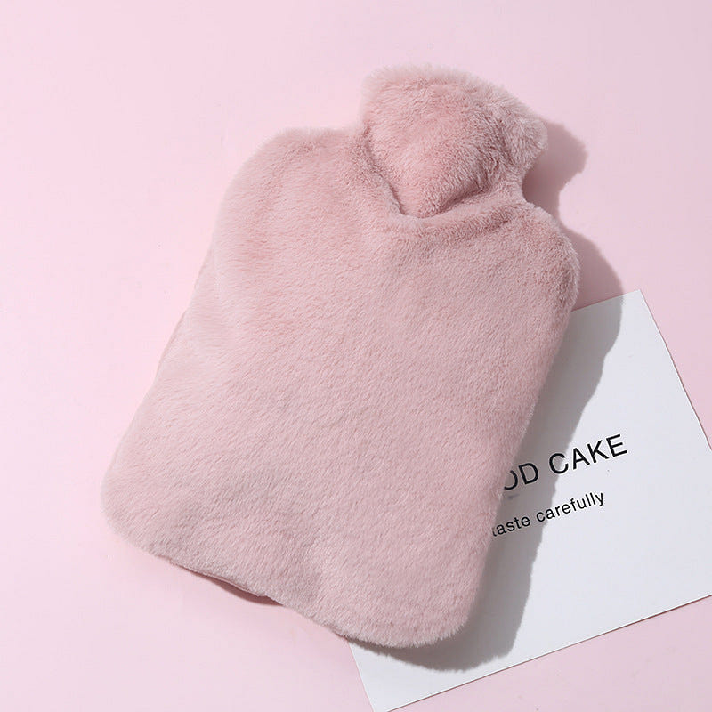 Faux Rabbit Fur Hot Water Bag Hand Warmer,pink2, 2000ml 1 each