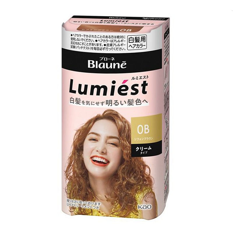 Kao Blaune Lumiest Hair Color 0B Chiffon Brown 108g 1 each