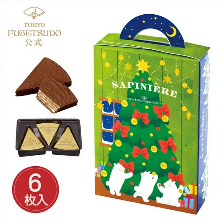 Tokyo Fugetsudo Christmas Limited Chocolate Wafers 6pcs