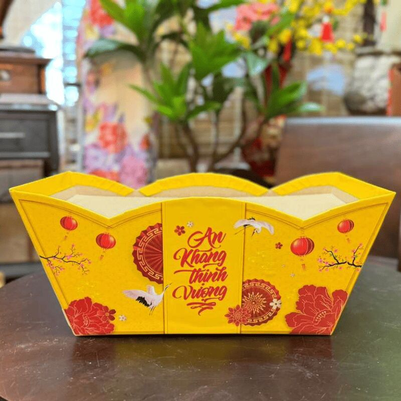 Tet & Lunar New Year Gift Basket Box (Yellow) 1.8 lb*2 counts