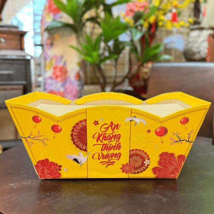 Tet & Lunar New Year Gift Basket Box (Yellow) 1.8 lb*2 counts