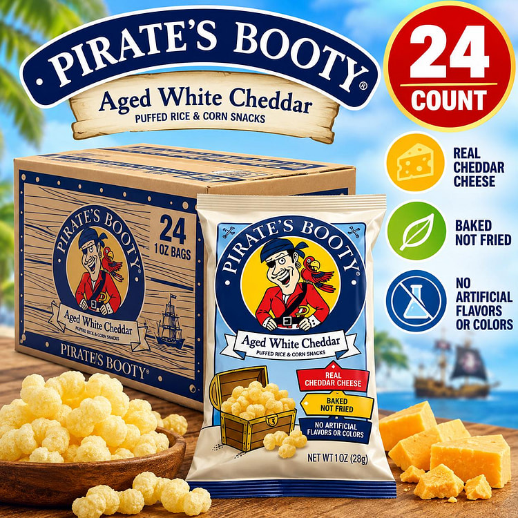 Pirate's Booty Aged White Cheddar Puffs 1 oz 24 ct 1 each