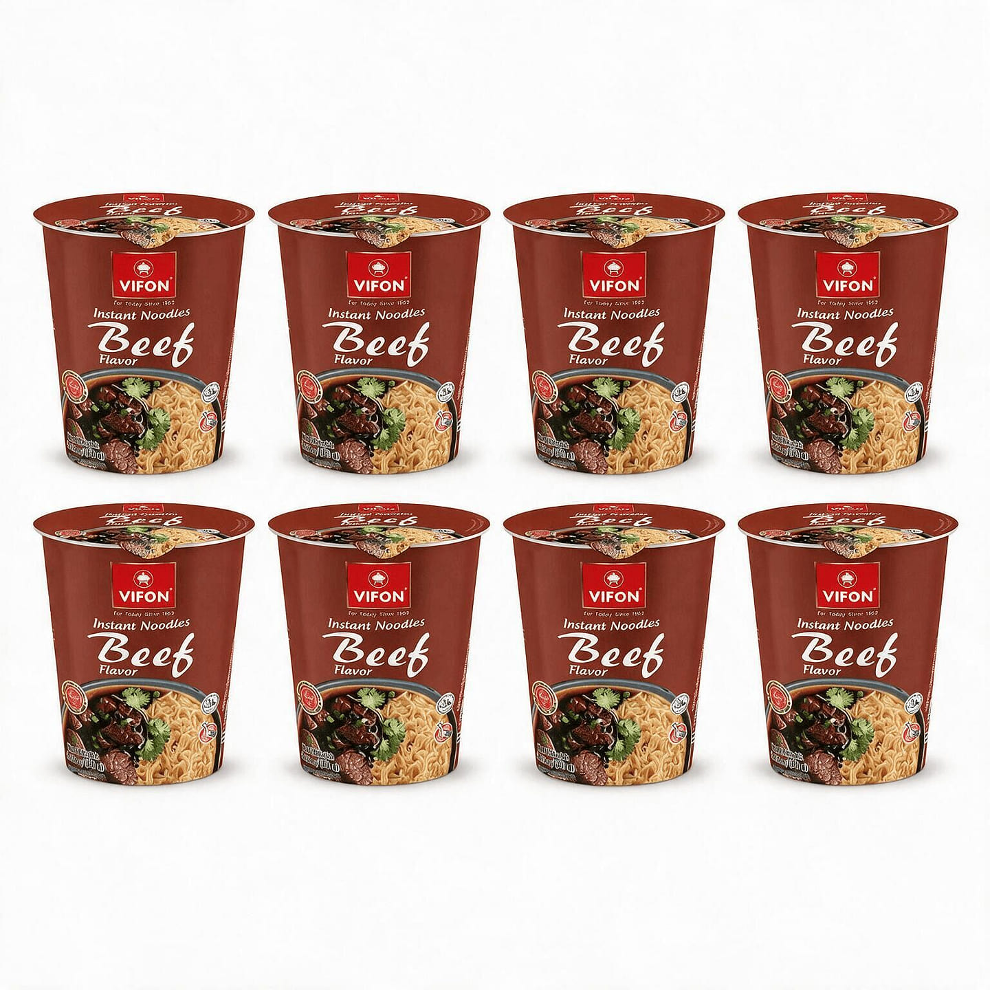 [8-CUP] VIFON Beef Flavor Noodle Cup 2.12 oz*8 each