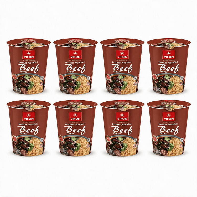 [8-CUP] VIFON Beef Flavor Noodle Cup 2.12 oz*8 each