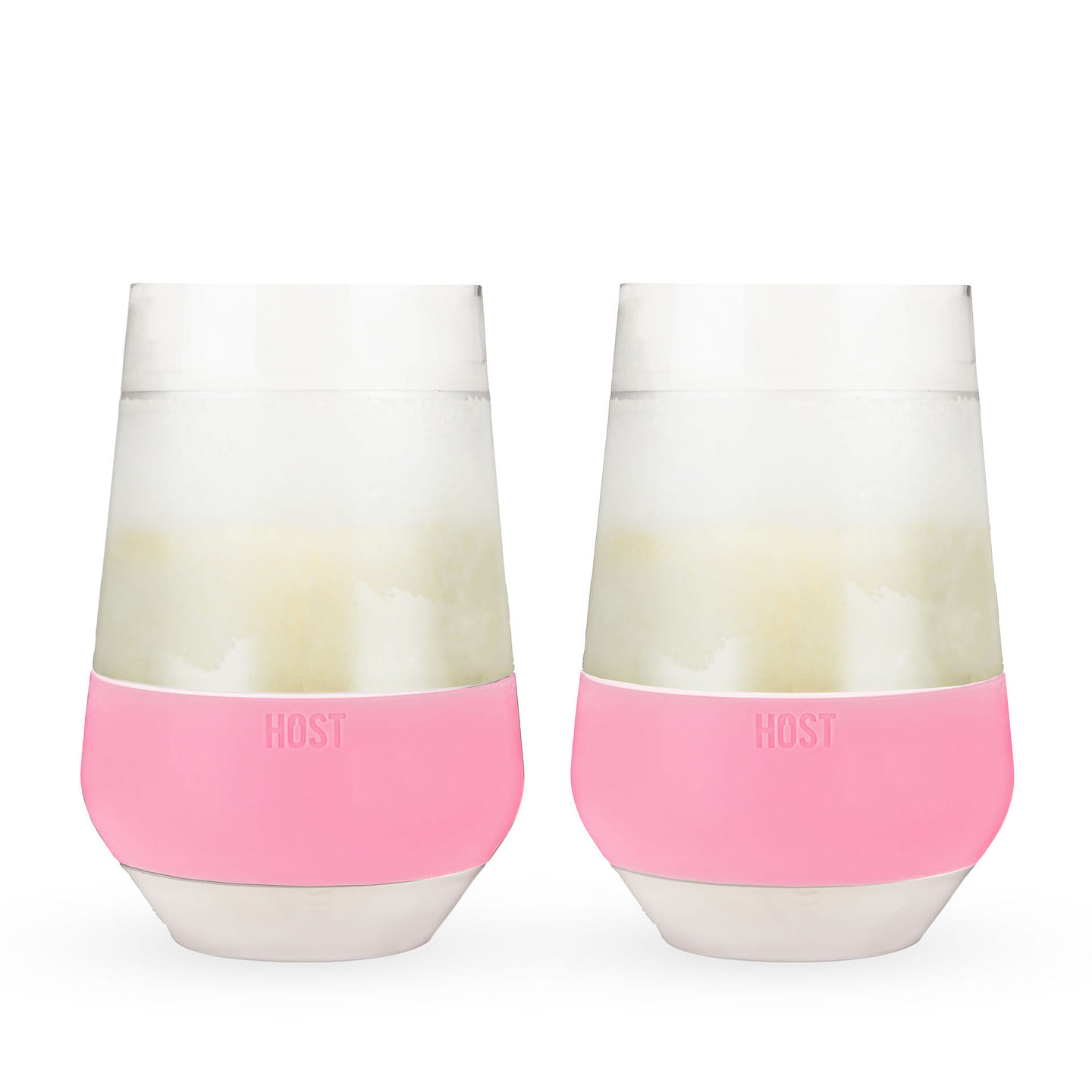 HOST Freeze XL Cooling Cup in Double Walled Insulated Freezable Drink Chilling Tumbler with Freezing Gel, 12 Ounces – Set of 2, Pink 12 oz