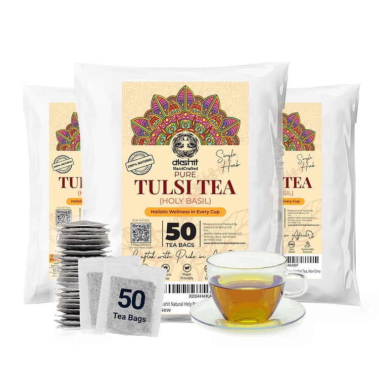 150 Tulsi Tea Bags, Holy Basil Herbal Tea 150 count
