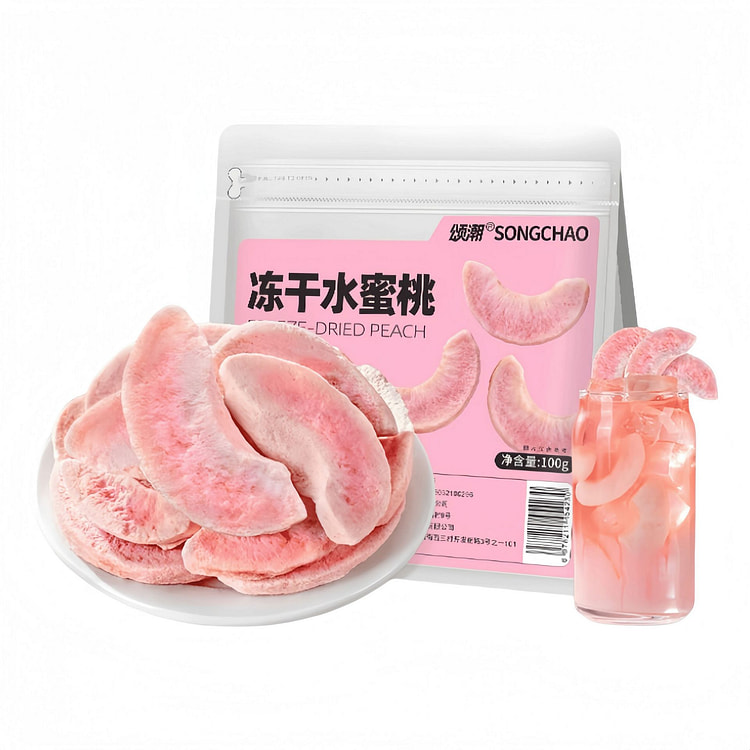 颂潮 冻干水蜜桃水果干 100g*1袋 100 克